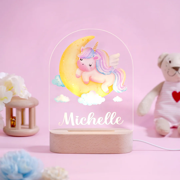 Lampada personalizzata con nome - Unicorno